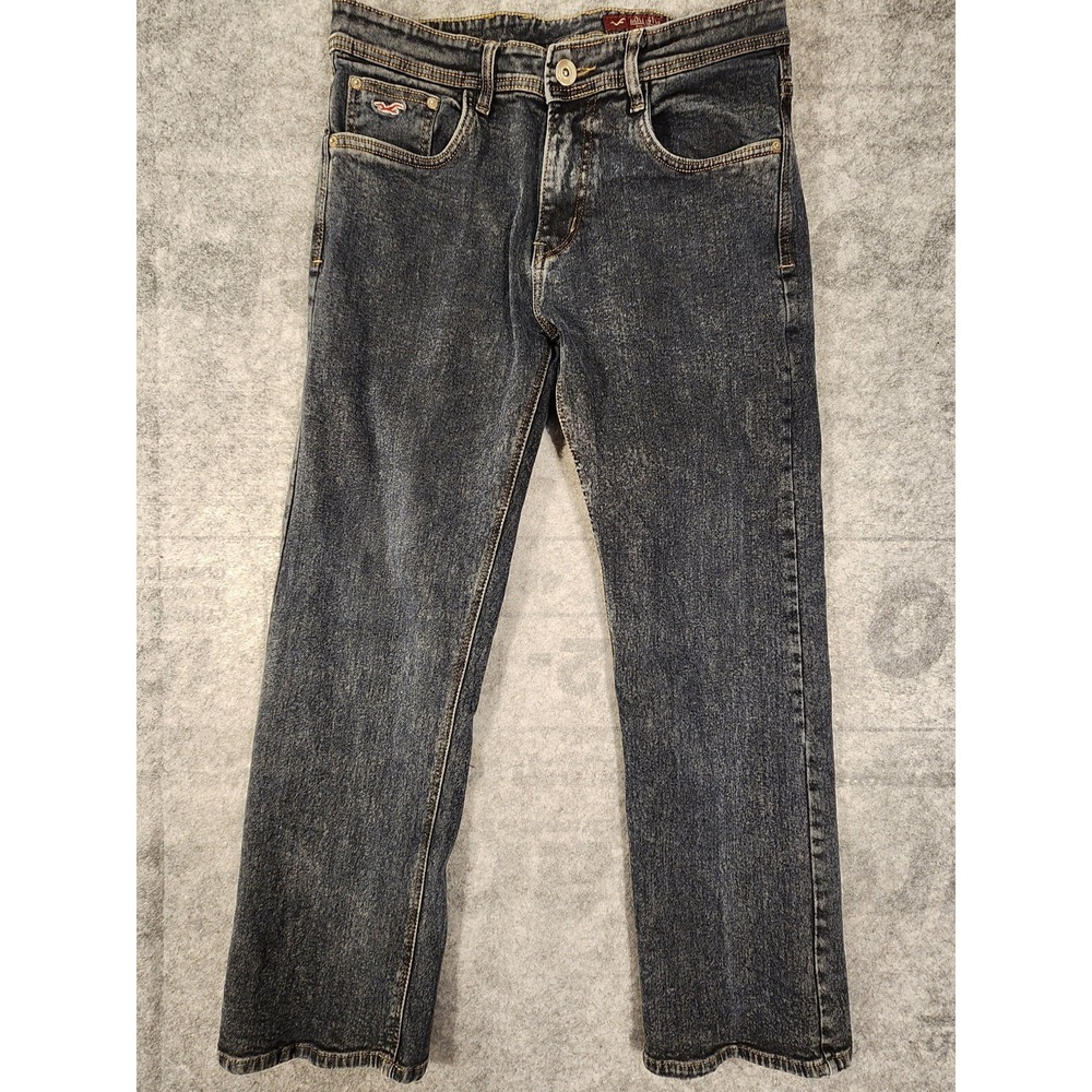 Hollister Jeans Mens 32x28 Straight Bootcut Fit Dark Blue denim